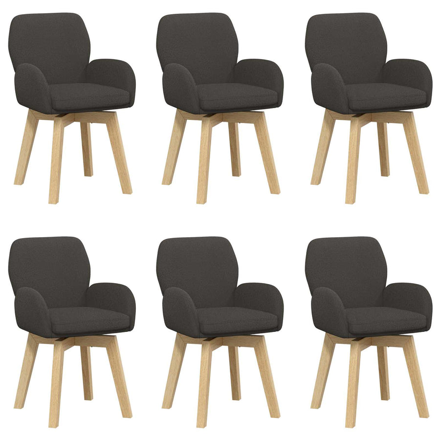 Draai Eetstoelen 6 pcs Bouclé Donkergrijs 54 x 58 x 87 cm