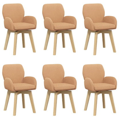 Draai Eetstoelen 6 pcs Bouclé Beige 54 x 58 x 87 cm