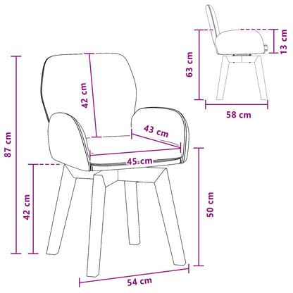 Draai Eetstoelen 6 pcs Bouclé Beige 54 x 58 x 87 cm