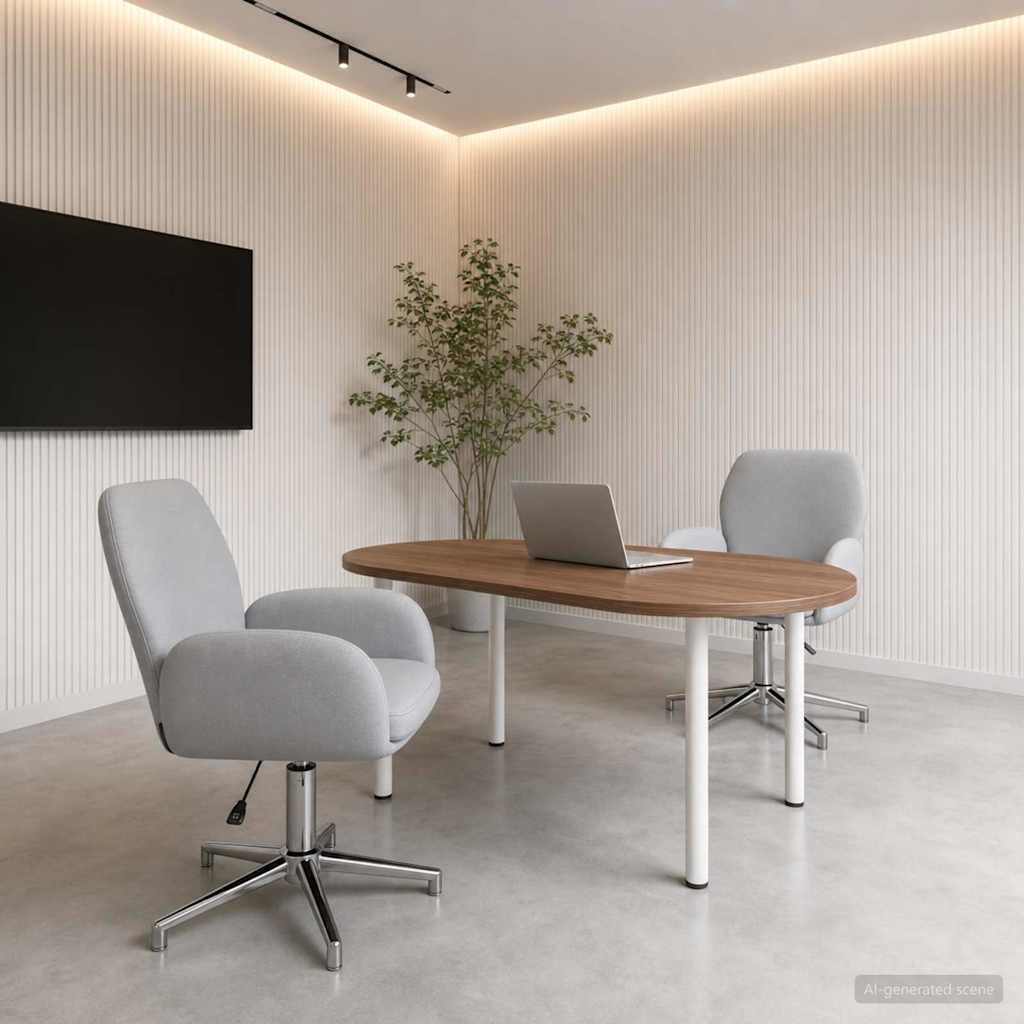 Draaiende Bureaustoelen 2 st 54 x 58 x 90 cm Lichtgrijs Stof