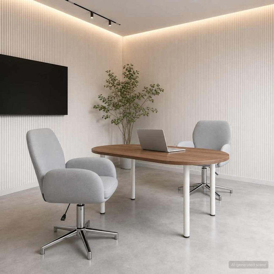 Draaiende Bureaustoelen 2 st 54 x 58 x 90 cm Lichtgrijs Stof