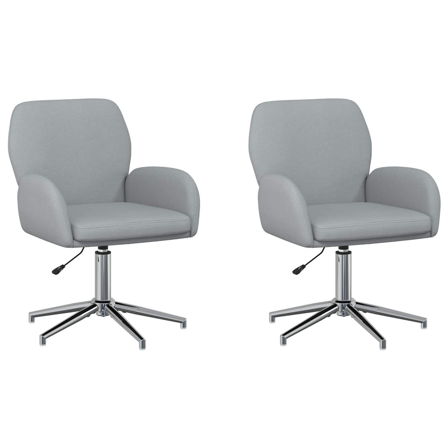 Draaiende Bureaustoelen 2 st 54 x 58 x 90 cm Lichtgrijs Stof