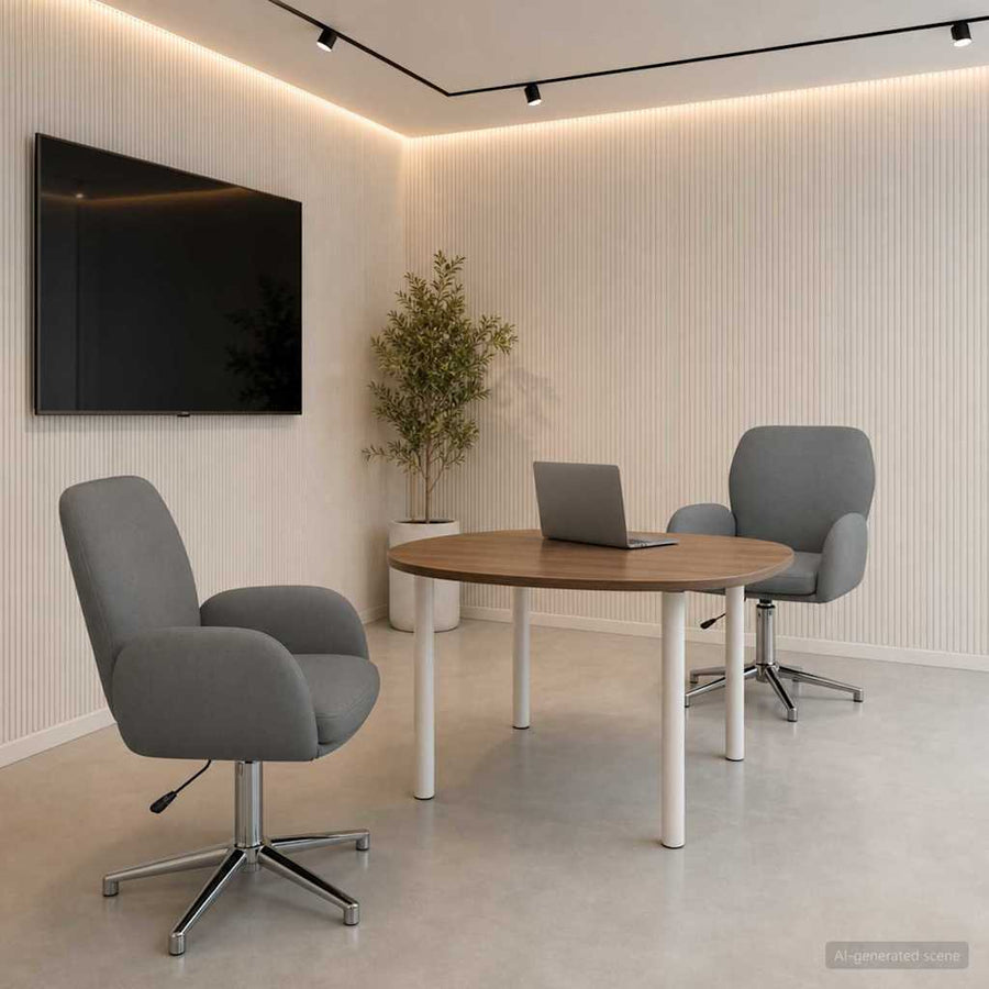 Draaiende Bureaustoelen 2 st 54 x 58 x 90 cm Donkergrijs Stof