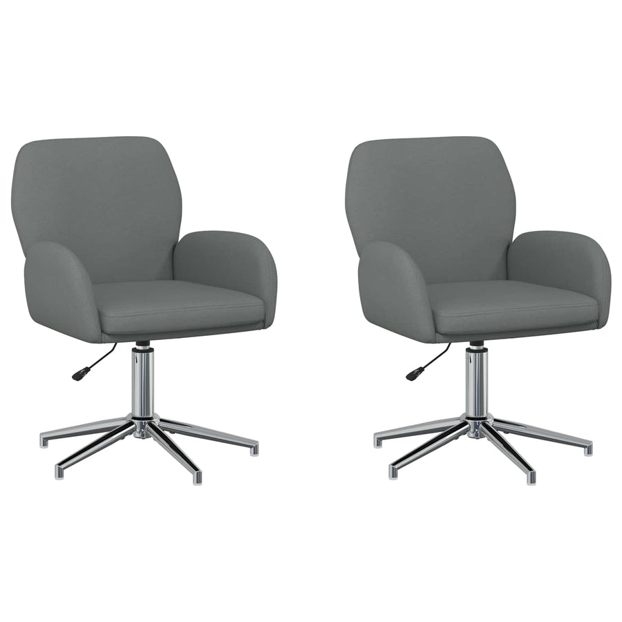 Draaiende Bureaustoelen 2 st 54 x 58 x 90 cm Donkergrijs Stof