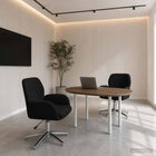 Draaiende Bureaustoelen 2 st 54 x 58 x 90 cm Zwart Stof