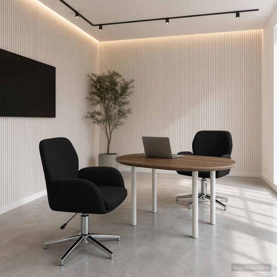 Draaiende Bureaustoelen 2 st 54 x 58 x 90 cm Zwart Stof