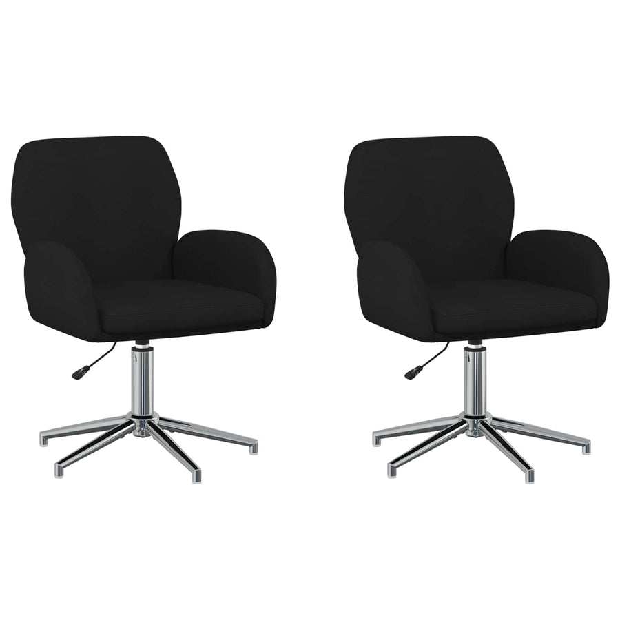 Draaiende Bureaustoelen 2 st 54 x 58 x 90 cm Zwart Stof