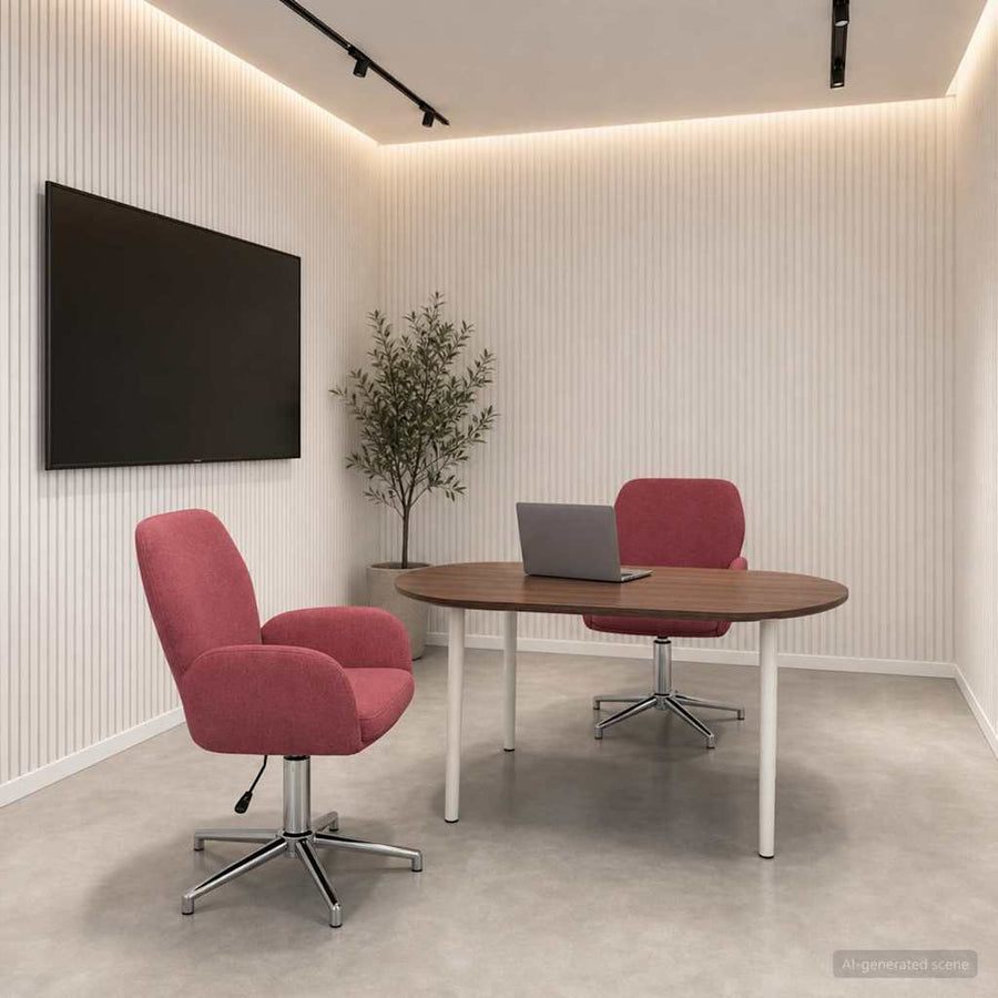 Draaiende Bureaustoelen 2 st 54 x 58 x 90 cm Wijnrood Stof