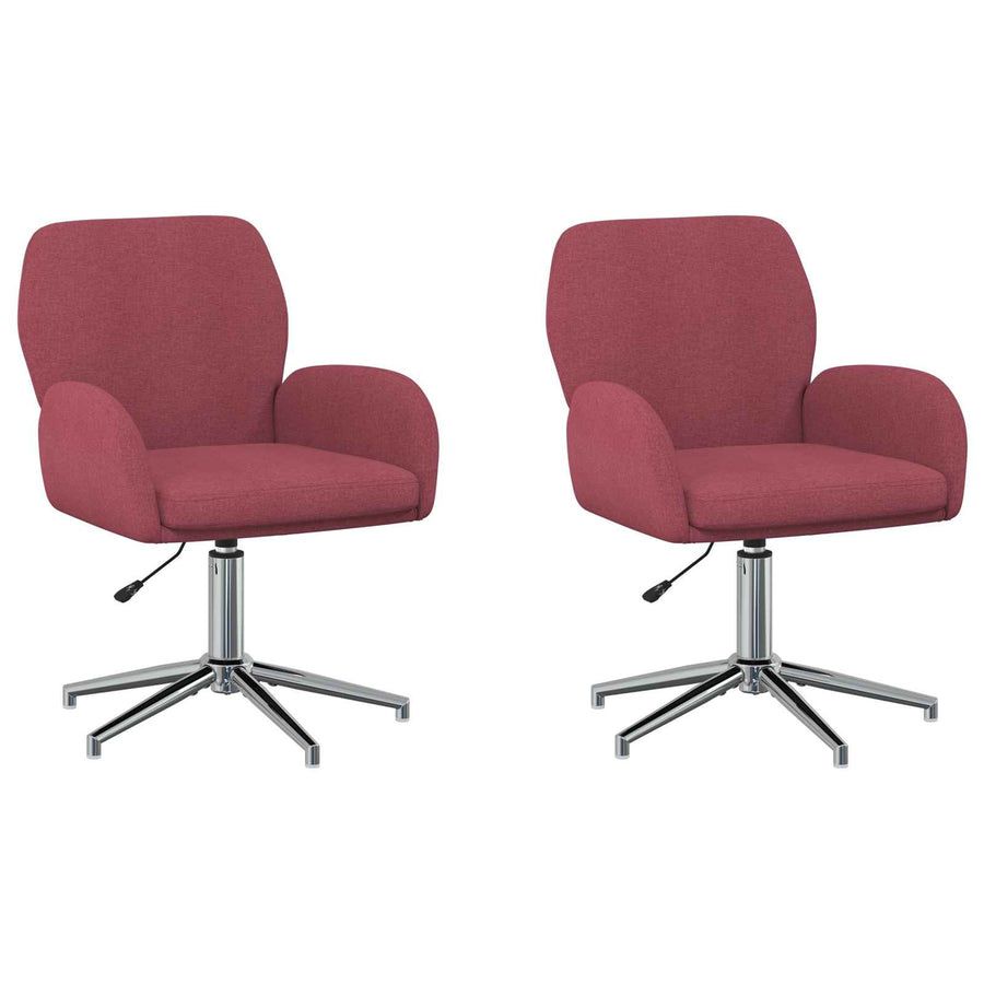 Draaiende Bureaustoelen 2 st 54 x 58 x 90 cm Wijnrood Stof