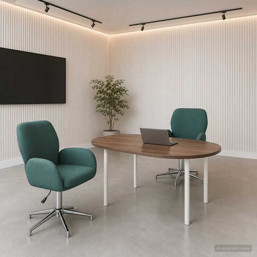 Draaiende Bureaustoelen 2 st 54 x 58 x 90 cm Donkergroen Stof