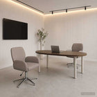 Draaiende Bureaustoelen 2 st 54 x 58 x 90 cm Taupe Stof