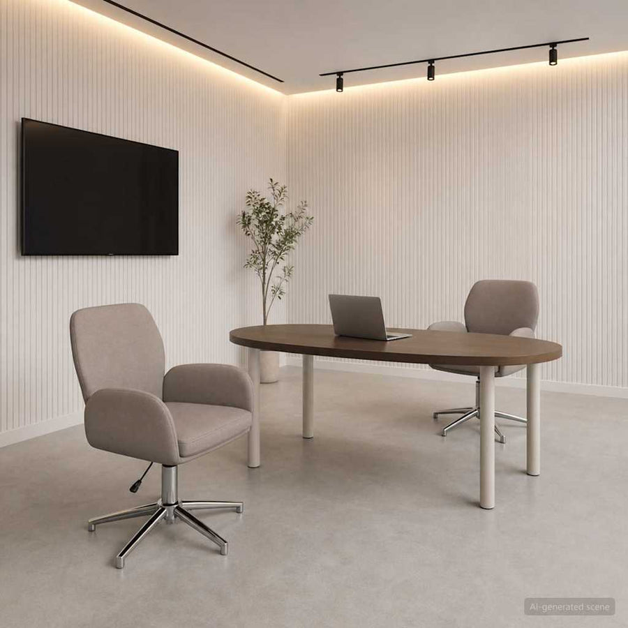Draaiende Bureaustoelen 2 st 54 x 58 x 90 cm Taupe Stof