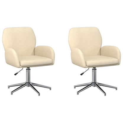 Draaiende Bureaustoelen 2 st 54 x 58 x 90 cm Crèmekleurig Stof
