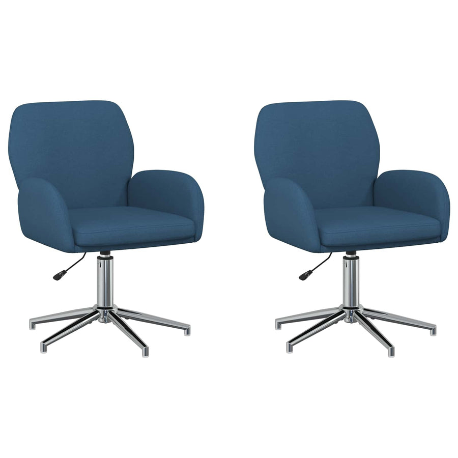 Draaiende Bureaustoelen 2 st 54 x 58 x 90 cm Blauw Stof