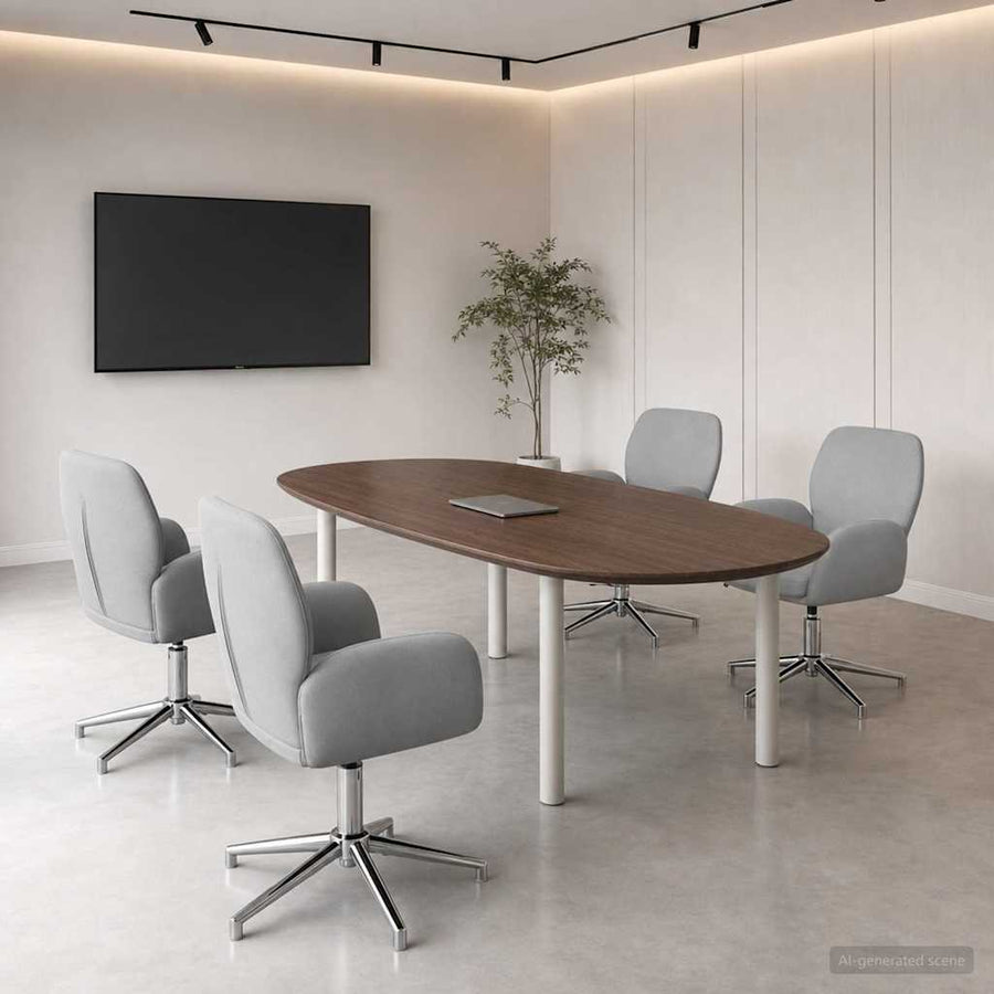 Draaiende Bureaustoelen 4 st 54 x 58 x 90 cm Lichtgrijs Stof