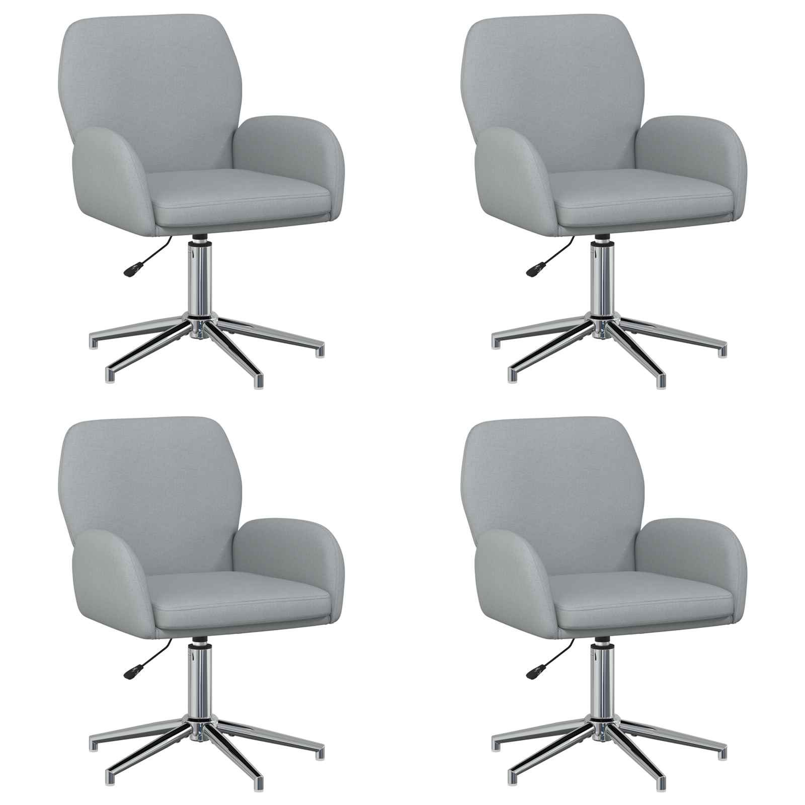 Draaiende Bureaustoelen 4 st 54 x 58 x 90 cm Lichtgrijs Stof