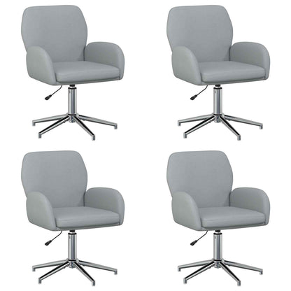 Draaiende Bureaustoelen 4 st 54 x 58 x 90 cm Lichtgrijs Stof