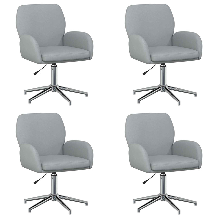 Draaiende Bureaustoelen 4 st 54 x 58 x 90 cm Lichtgrijs Stof