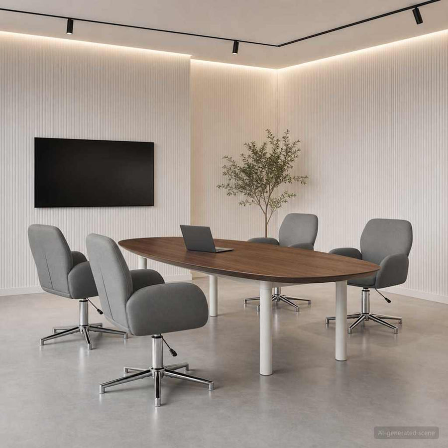 Draaiende Bureaustoelen 4 st 54 x 58 x 90 cm Donkergrijs Stof