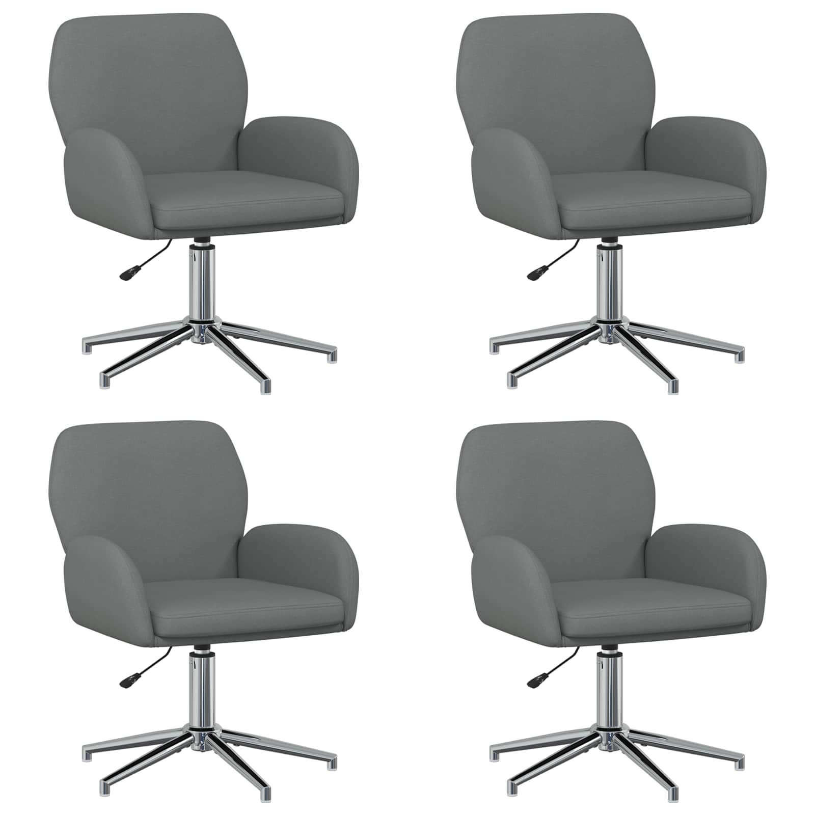 Draaiende Bureaustoelen 4 st 54 x 58 x 90 cm Donkergrijs Stof