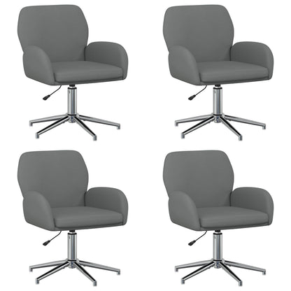 Draaiende Bureaustoelen 4 st 54 x 58 x 90 cm Donkergrijs Stof