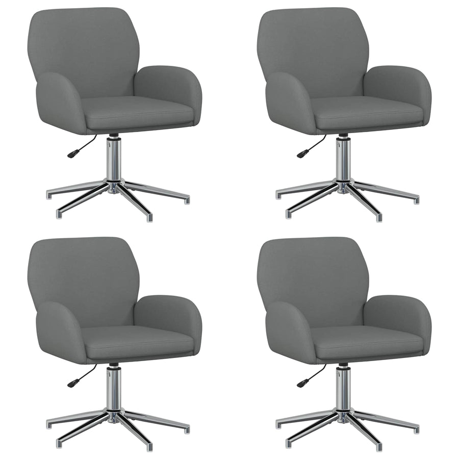 Draaiende Bureaustoelen 4 st 54 x 58 x 90 cm Donkergrijs Stof