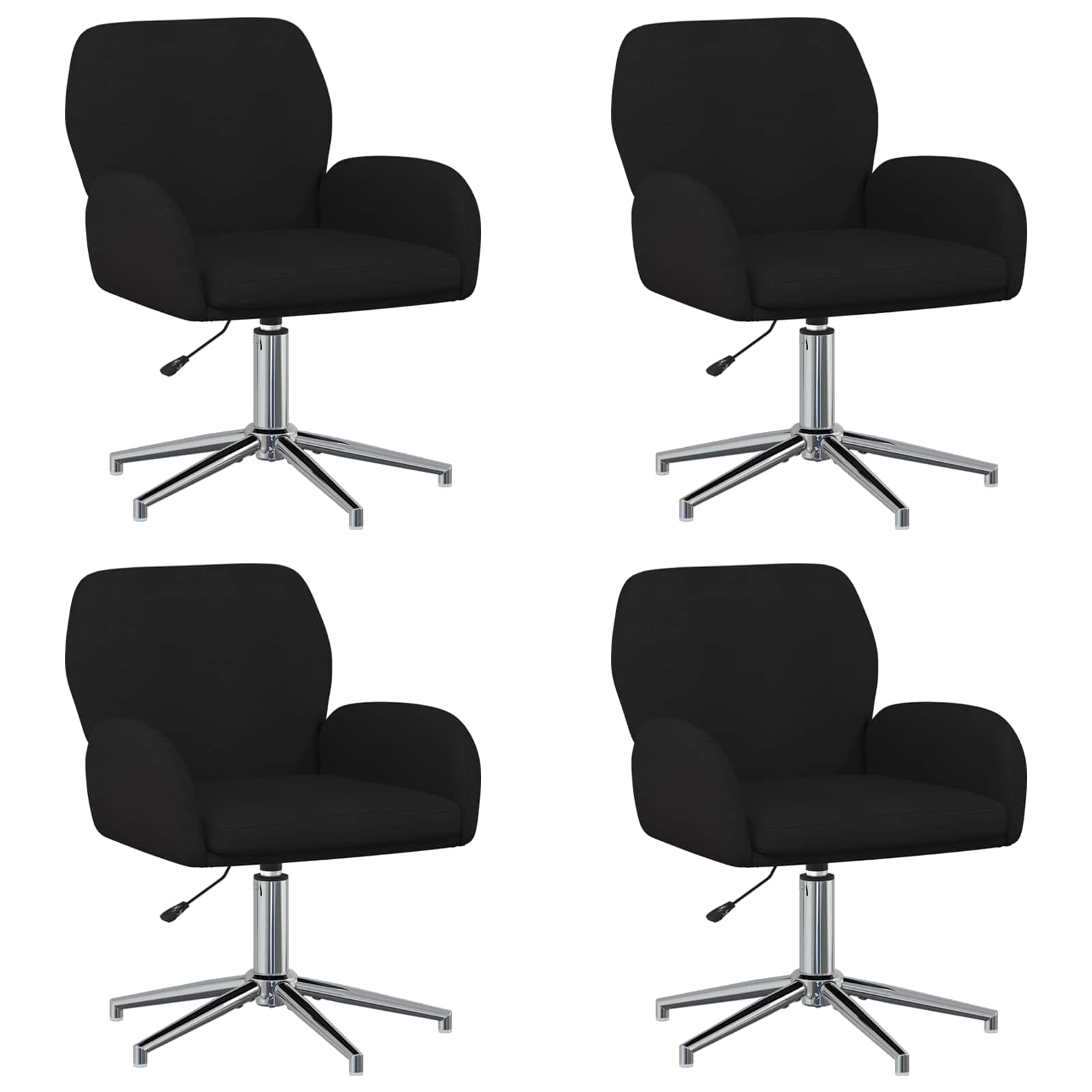 Draaiende Bureaustoelen 4 st 54 x 58 x 90 cm Zwart Stof