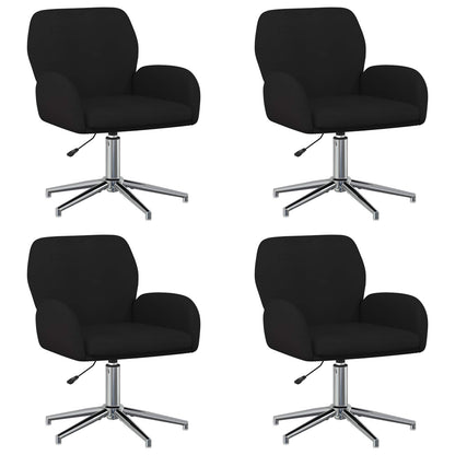 Draaiende Bureaustoelen 4 st 54 x 58 x 90 cm Zwart Stof