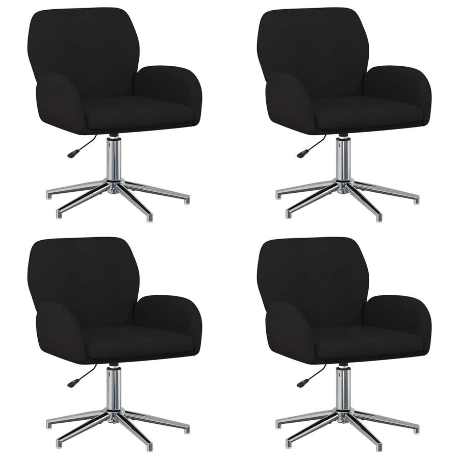Draaiende Bureaustoelen 4 st 54 x 58 x 90 cm Zwart Stof