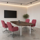 Draaiende Bureaustoelen 4 st 54 x 58 x 90 cm Wijnrood Stof