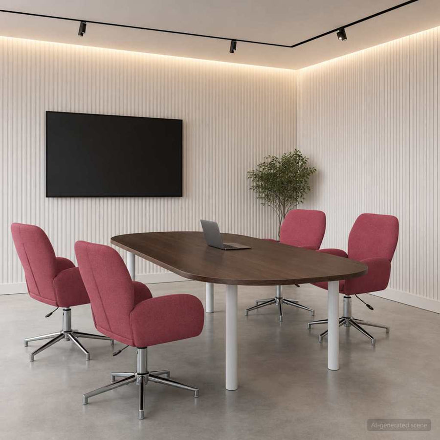 Draaiende Bureaustoelen 4 st 54 x 58 x 90 cm Wijnrood Stof