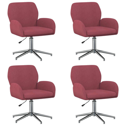 Draaiende Bureaustoelen 4 st 54 x 58 x 90 cm Wijnrood Stof