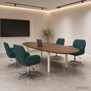 Bureaustoelen 4 st donkergroen 54x58x90 cm stof