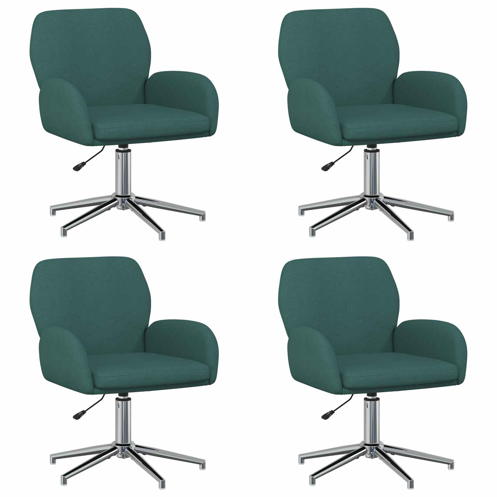Draaiende Bureaustoelen 4 st 54 x 58 x 90 cm Donkergroen Stof