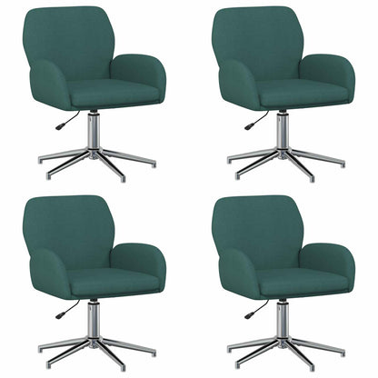 Draaiende Bureaustoelen 4 st 54 x 58 x 90 cm Donkergroen Stof