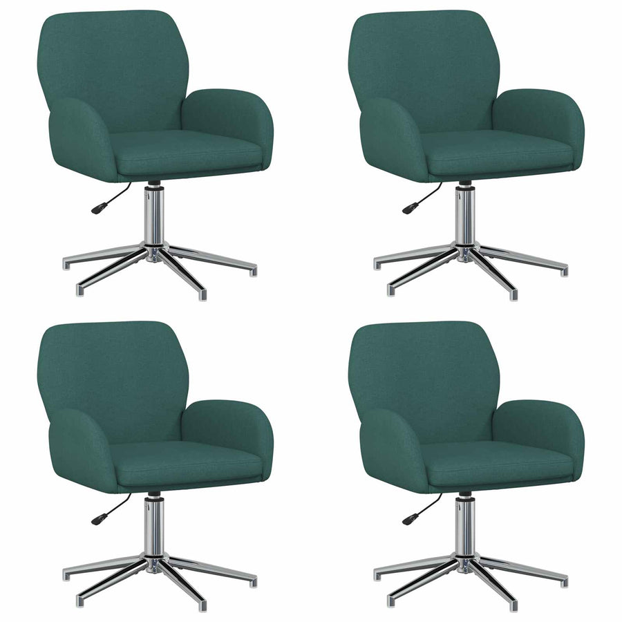 Draaiende Bureaustoelen 4 st 54 x 58 x 90 cm Donkergroen Stof