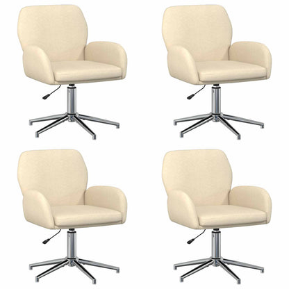Draaiende Bureaustoelen 4 st 54 x 58 x 90 cm Crèmekleurig Stof