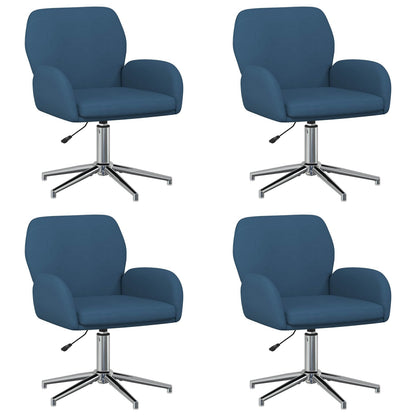 Draaiende Bureaustoelen 4 st 54 x 58 x 90 cm Blauw Stof