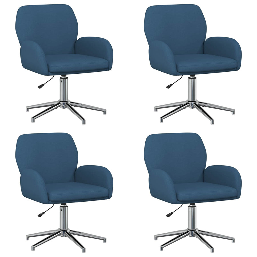 Draaiende Bureaustoelen 4 st 54 x 58 x 90 cm Blauw Stof