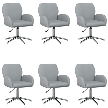 Draaiende Bureaustoelen 6 st 54 x 58 x 90 cm Lichtgrijs Stof