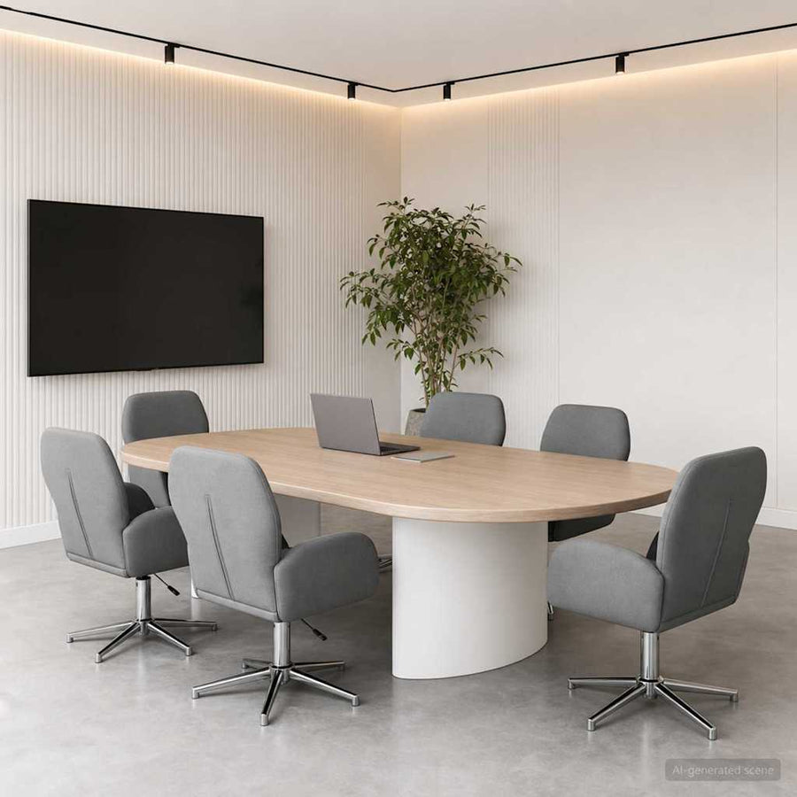 Draaiende Bureaustoelen 6 st 54 x 58 x 90 cm Donkergrijs Stof