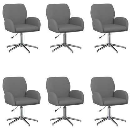 Draaiende Bureaustoelen 6 st 54 x 58 x 90 cm Donkergrijs Stof