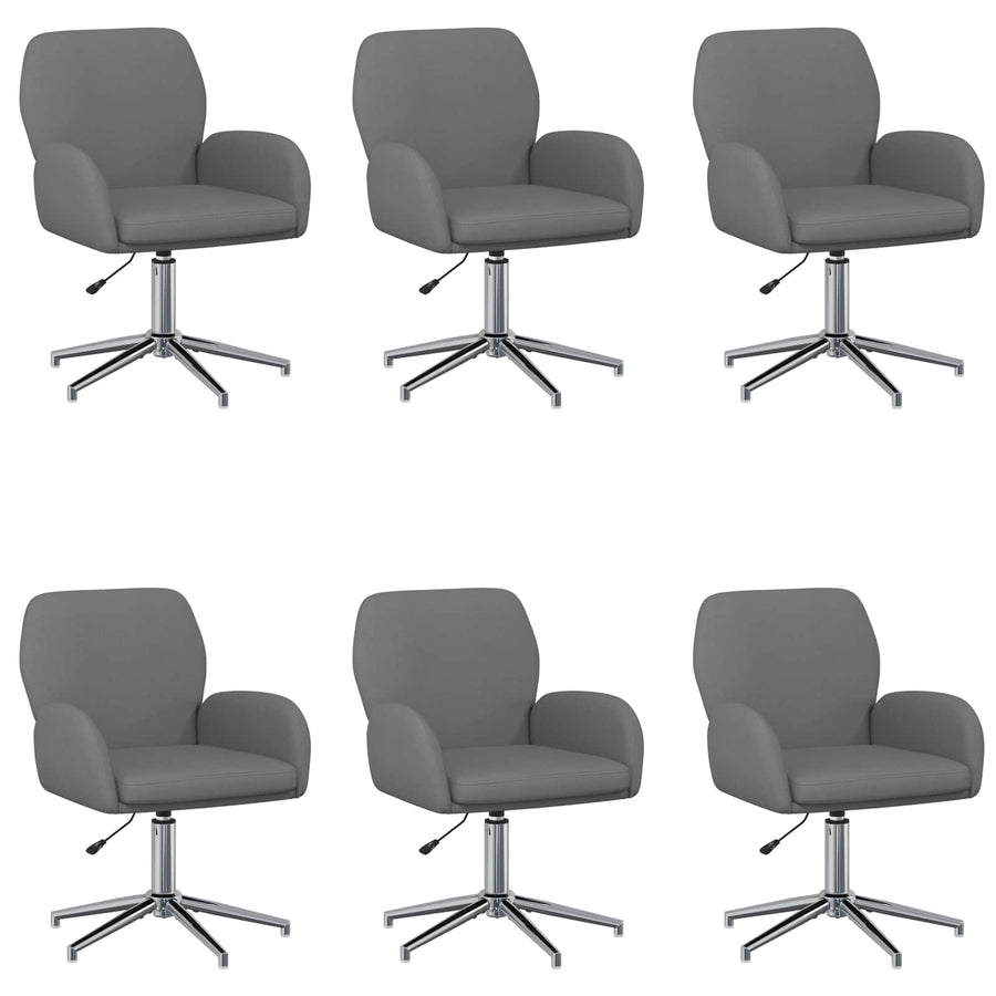 Draaiende Bureaustoelen 6 st 54 x 58 x 90 cm Donkergrijs Stof
