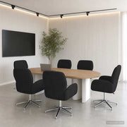 Bureaustoelen 6 st 54x58x90 cm zwart stof