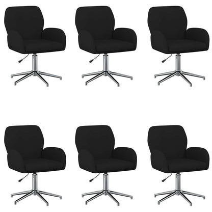 Draaiende Bureaustoelen 6 st 54 x 58 x 90 cm Zwart Stof
