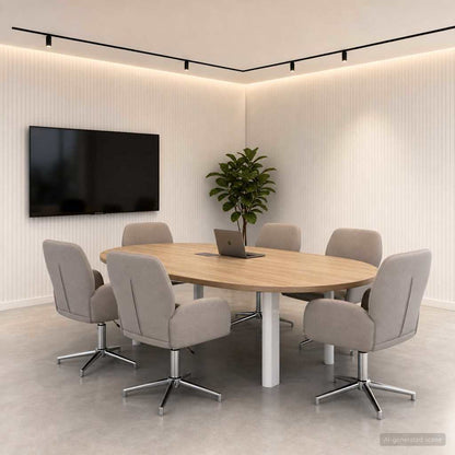 Draaiende Bureaustoelen 6 st 54 x 58 x 90 cm Taupe Stof
