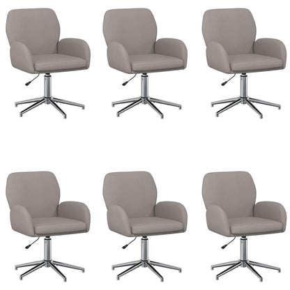 Draaiende Bureaustoelen 6 st 54 x 58 x 90 cm Taupe Stof
