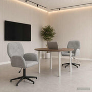 Bureaustoelen 2 st 54x55x90 cm lichtgrijs fluweel