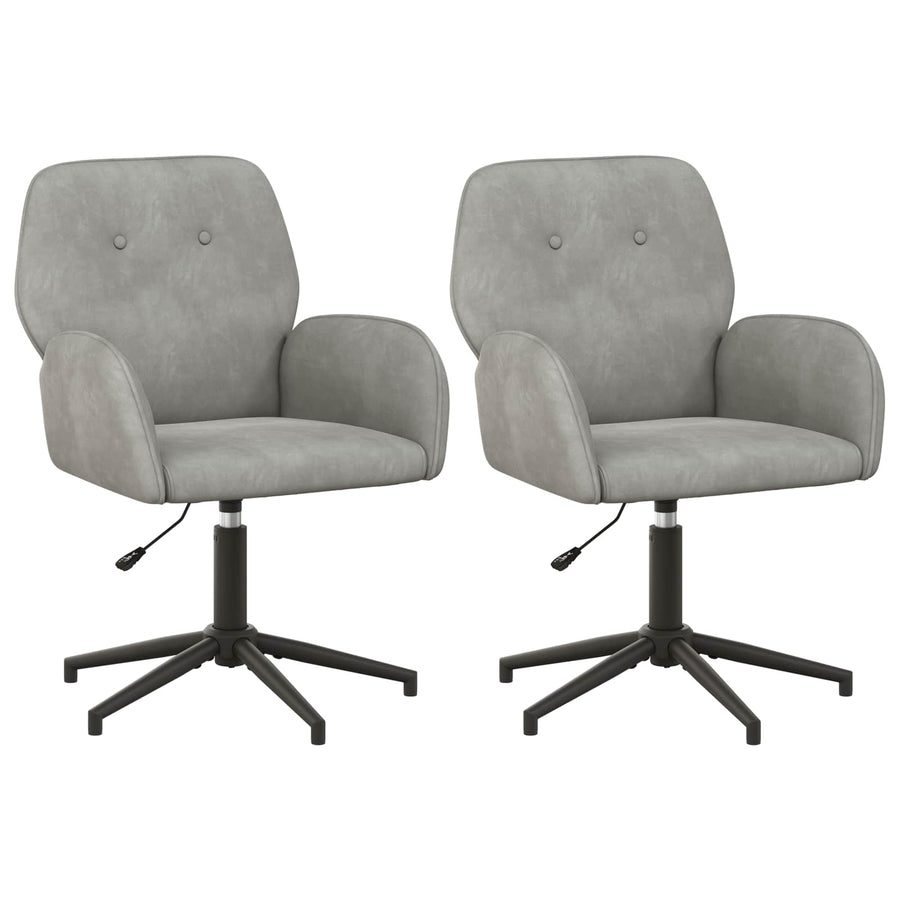 Draaiende Bureaustoelen 2 st 54 x 55 x 90 cm Lichtgrijs fluweel