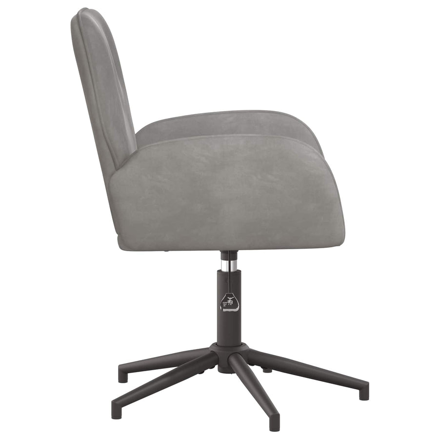 Draaiende Bureaustoelen 2 st 54 x 55 x 90 cm Lichtgrijs fluweel